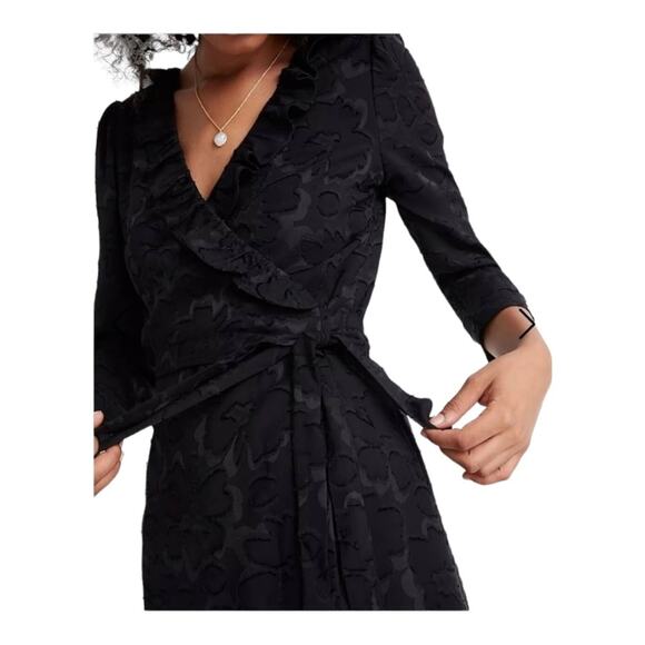 New ~ MADEWELL ~ Comfy Button Wrap Dress~Sz PM ~ Gorgeous! Black~ - Picture 2 of 8